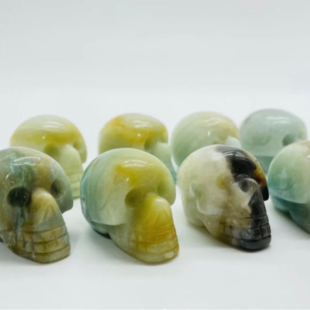 Caribbean Calcite Skull Carving